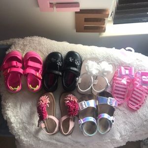 New and used toddler girl shoes pink black white